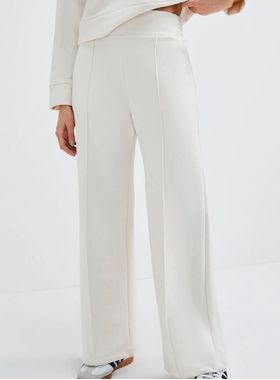 Calça Pantalona Hering 07C4 Feminina Peluciada Moletom T. P/XG