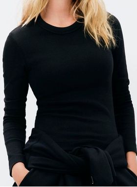 Blusa Manga Longa Hering 4H5R Feminina Slim Ribana Canelada T. P/XG