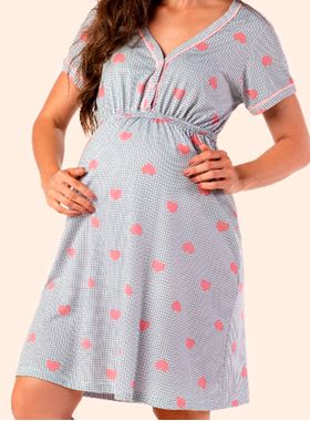 Camisola Gestante Samara 2891 Feminina Xadrez Amour Meia Malha T. M/GG