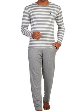 Pijama Longo Podiun 258128 Masculino Listrado Viscolycra T. M/GG