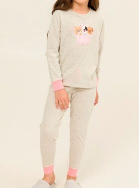 Pijama Longo Daisy Days 24.38.0025 Infantil Estampa Com Glitter Algodão T. 04/08