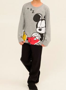 Pijama Longo Disney 27.03.0021 Infantil Mickey Meia Malha T. 04/08