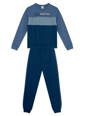 Conjunto Longo Brandili 55958 Infantil Com Recortes Moletom T. 04/10