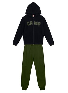 Conjunto Longo Brandili 55954 Infantil Com Capuz e Bolsos Moletom T. 04/10
