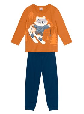 Conjunto Longo Brandili 55933 Infantil Meia Malha e Moletinho T. 01/03