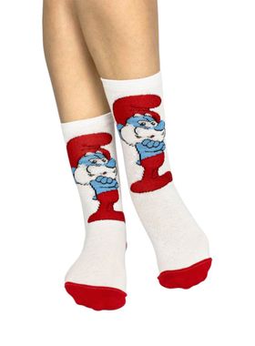 Meia Cano Longo Smurfs T5113I Infantil Estampada Algodão T. 24/29 30/35