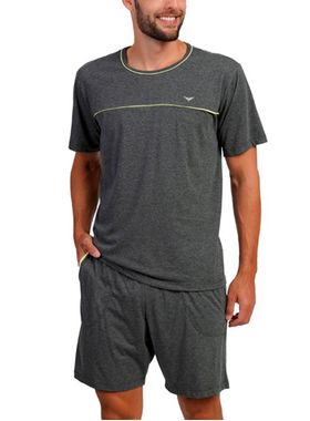 Pijama Curto Podiun 268024 Masculino Com Bolsos Algodão Penteado T. P/GG