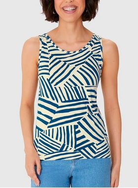 Blusa Regata Malwee 1000129503 Feminina Estampada Viscose Stretch T. P/XGG
