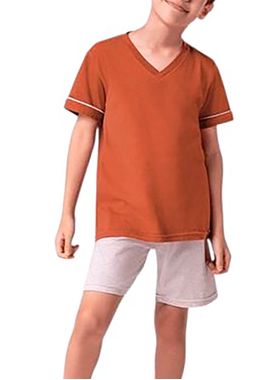 Pijama Curto Infantil Lupo 20000-002 Gola V Algodão T. 04/16