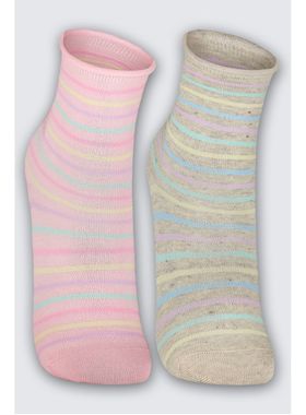 Kit/2 Meia Cano Médio Lupo 04421-088 Feminina Sem Punho Estampada Algodão T. 34/39