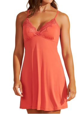 Camisola Curta Recco 18011 Feminina Decote V Renda e Microfibra T. 42/48