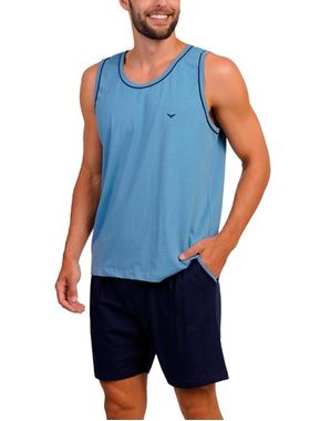 Pijama Curto Regata Podiun 268033 Masculino Com Bolsos Algodão T. M/XG