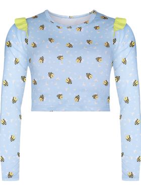 Camiseta Manga Longa Selene Beachwear 30124.001 Infantil Estampada UV 50+ Poliéster T. 04/08