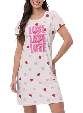 Camisola Curta Mensageira da Paz 032148C Feminina Estampa Love Algodão T. M/GG