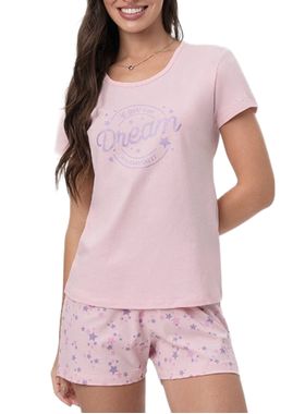 Short Doll Mensageira da Paz 033474 Feminino Estrelas Meia Malha T. P/GG