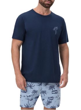Pijama Curto Mensageira da Paz 033444 Masculino Coqueiro Meia Malha T. M/GG