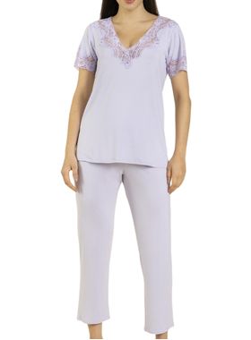 Pijama Capri Inspirate 130450 Feminino Renda e Viscose T. P/GG