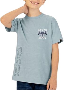 Camiseta Manga Curta Kyly 1001365 Juvenil Menino Flamê Algodão T. 10/14