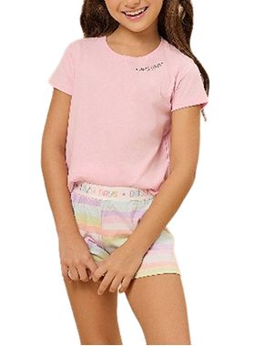 Pijama Curto Daisy Days 49.38.0039 Infantil Listras Coloridas Algodão T. 04/08