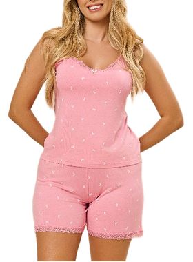 Pijama Curto Daisy Days 51.38.0080 Feminino Lunar Renda e Viscolycra T. P/GG
