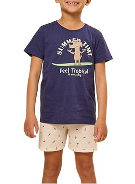 Pijama Curto Daisy Days & Borth 52.01.0059 Infantil Tropical Meia Malha T. 04/08