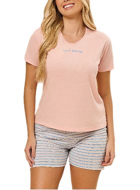 Pijama Curto Daisy Days & Borth 51.38.0070 Feminino Listrado Meia Malha T. M/GG