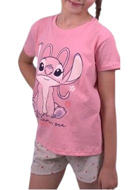 Pijama Curto Disney 49.42.0012 Infantil Stitch Algodão T. 04/08