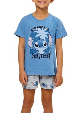 Pijama Curto Disney 52.42.0003 Infantil Stitch Algodão T. 04/08