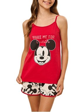 Pijama Curto Disney 50.03.0041 Juvenil Mickey Algodão T. 10/14