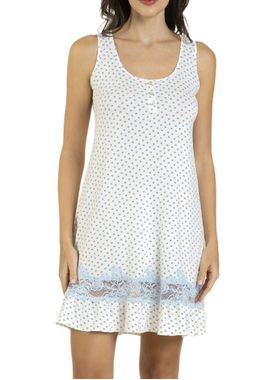 Camisola Curta Inspirate 160930 Feminina Poá Renda e Viscose T. P/GG