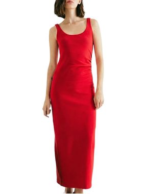 Vestido Midi Hering 0BEH Feminino Canelado Algodão T. P/XG