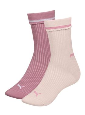 Kit/3 Meia Cano Longo Puma 4895.001 Feminina Listras Algodão T. 34/39