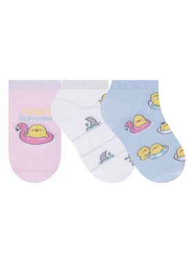 Kit/3 Meia Sapatilha Selene 2315.001 Infantil Menina Algodão T. 25/28 29/34