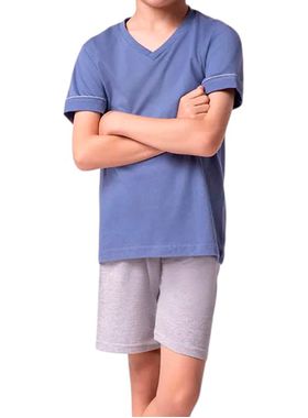 Pijama Curto Infantil Lupo 20000-002 Gola V Algodão T. 04/16