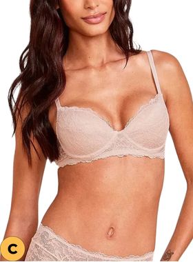 Sutiã Meia-Taça Hope L24155 Bojo Rendado Microfibra Taça C T. 42C/48C