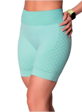 Shorts Selene Sport 20928.001 Feminino Fitness Quadriculado Microfibra T. P/GG
