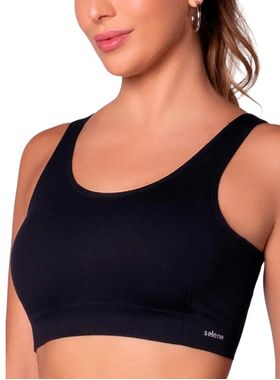 Top Selene Sport 20917.001 Feminino Fitness Canelado Sem Costura Microfibra T. P/GG