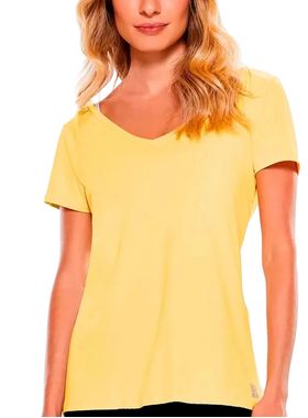 Camiseta Manga Curta Body For Sure 1299 Feminina Abertura Traseira Poliamida T. P/GG